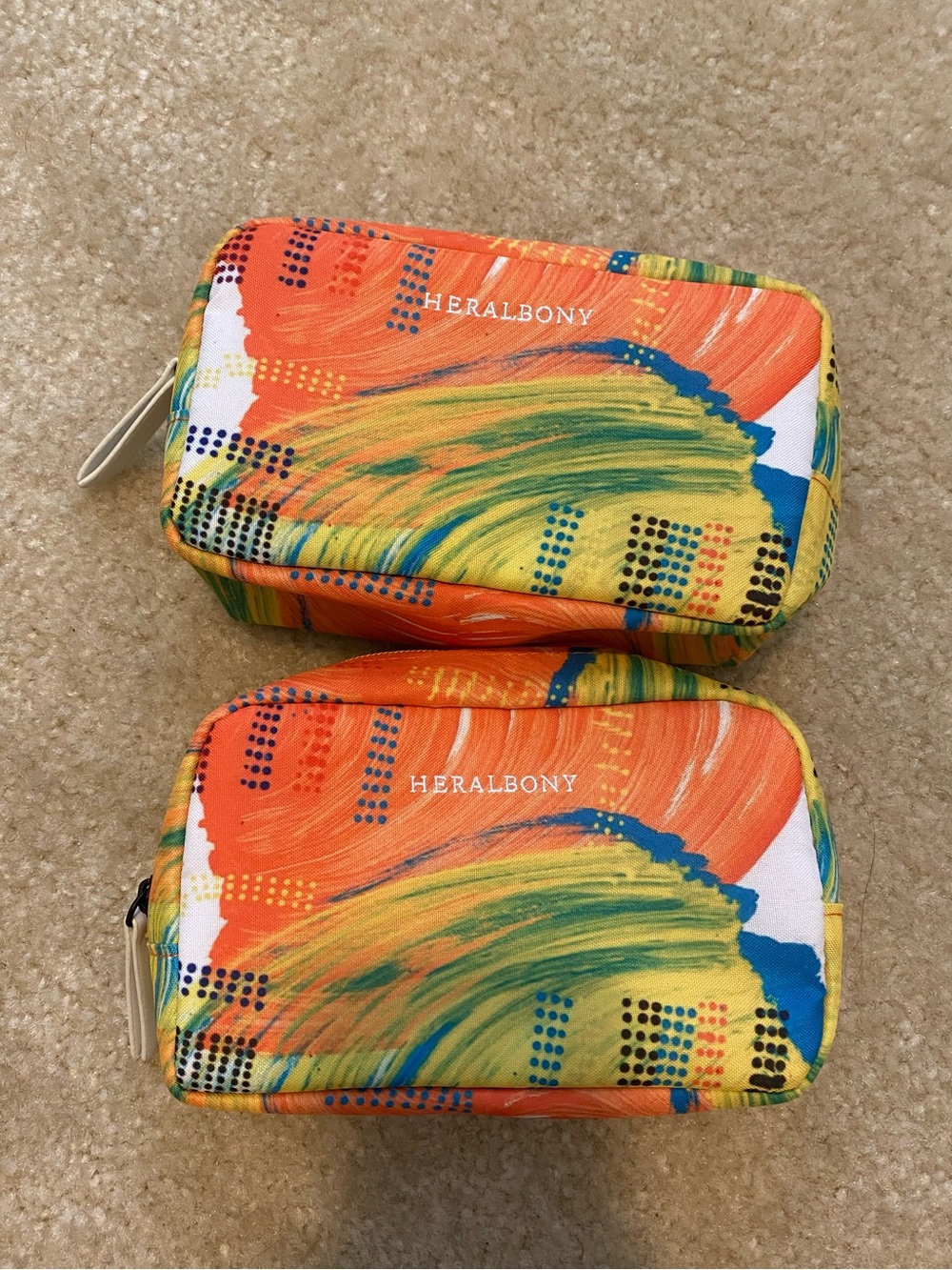 (2) Heralbony pouch Japan Airlines (JAL) business makeup bag